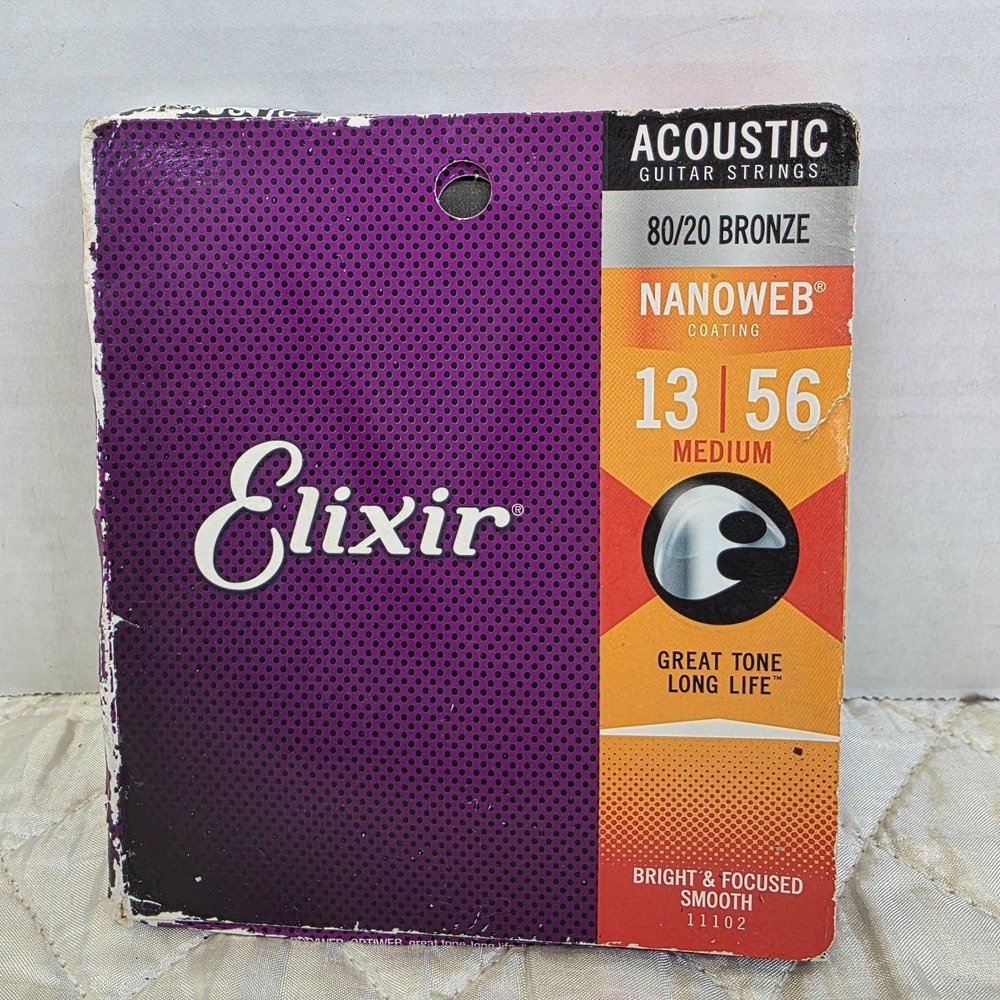 Elixir 80/20 Bronze‎ Acoustic Guitar Strings NANOWEB Medium .013-.056